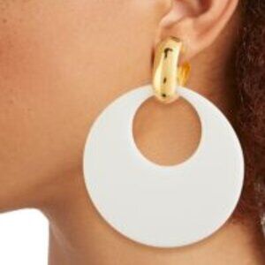 KENNETH JAY LANE COUTURE COLLECTION GOLD PLATED & RESIN DOORKNOCKER EARRING'S
